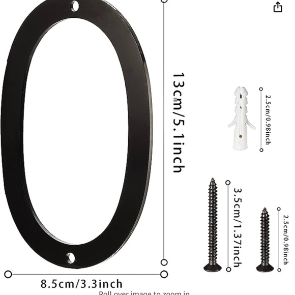 🏡NWT-OLD TURTLEDOVE BRAND, 5” HOUSE NUMBERS - EXTERIOR - COLOR: BLACK MIRROR🏡 - Picture 16 of 16